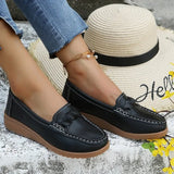 Autumn New Lefu Shoes Casual Shoes Bean Shoes Large Size Women's Shoes Flat Heel Elderly Mother Shoes Women's Single
