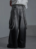 Gradient Straight Jeans Women Loose Broad Legs Fashion Trend Niche Design Personality