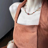 Pearl and Rhinestone Pendant Necklace-Outfit
