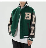 Varsity Lettering Embroidery Jacket-Outfit