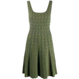 Elegant Knitted Sweater Dress Women Outfits 2022 New Fashion Single-breasted Full Sleeve Long Knit Dress