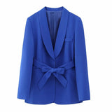 Women's Dress French Belt Dress Small Suit Jacket + Casual
