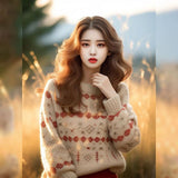 Autumn And Winter New Super Good-Looking Retro Lazy Wind Loose Yang Gas Age Reduction Knitting Shirt Bottom
