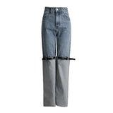 2025 Autumn Niche High Waist More Wear Design Straight Belt Leg Color