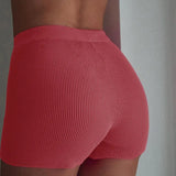 Fashion White Black High Waist Women Knitted Biker Bodycon Shorts Summer Cotton Sweat Mini Sexy Shorts