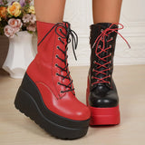 Color Side Zipper Small Sloping And Medium-Sized Boots 2025 New Large-Size Thick-Bottomed Pine Cake Martin