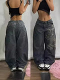 Sales Of New Loose Jeans Embroidered Hip Hop Casual Jeans High Street Men's High Waist Hip