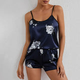 Sexy Pajama Sets Cartoon Pattern Pajamas Strap Sleeveless Cami Set Sleepwear Female Summer Pijamas Night Wear Home