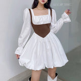 Fashion Elegant High Waist Slim Solid White Office Lady A Line Mini Dress 2022 Spring Autumn New Woman Party Bodycon
