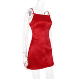 Satin Bow Strap Mini Dress- Outfit