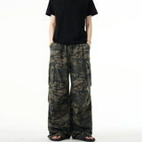 Zingj Camouflage Trousers Men And Women New Loose Leisure Multi-Pocket Vintage Wash Pants Tide