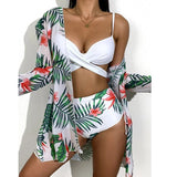 Sexy Bikinis And Cover Set Women Swimsuit Printed Swimwear High Waist Summer Bathing Suit Beachwear Biquini