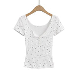 Zingj Trendy Women's Dress Is Sweet And Pure To Make Waves, Slim Short-Sleeved T-Shirt, Short-Style Navel Top + Small Suspenders