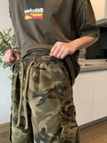 Zingj Large Pocket Overalls Camouflage Shorts Men And Women Summer Street Loose Versatile Straight Five Minutes In The Pants