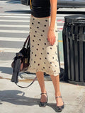 White Polka Dot Midi Skirt-Outfit