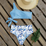 Bikinis Women 2021 New One Shoulder Swimwear High Waist Swimsuit Bandage Bathing Suits Beach Wear Biquini