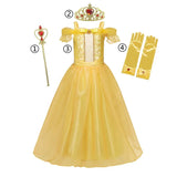 Halloween Costume for Girls Children Clothing Princess Dress Girl Birthday Cosplay Clothes Belle Dress Send Crown New