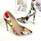 Gradient Women Pointy Toe Glossy Stiletto Pumps Sexy Ladies High Heel Party Dress Shoes Plus Size 10 11 QP151