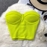 Zingj Color Strapless Vest Female Wearing Sexy Hot Girl Short Crop Slim Thin With Chest