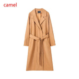 2020 wool blend coat womens long coat jacket 50% wool Korean ladies outwear covered