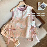 Chinese Style Printing Bandage Design Feeling Vest Women's Dress Gentle And Fashionable To Wear Sleeveless