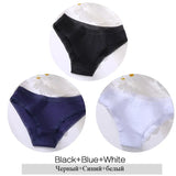 Women Lace Edge Cotton Briefs 3Pcs /Set Sexy Female Low-Rise Underpants Girl Seamless Intimate