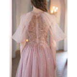 Super Fairy Evening Dress Female Pink Host High-End Light Luxury Birthday Ceremony Senior Small Banquet