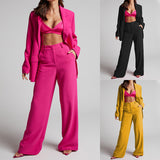 Spot 2025 Spring New Fashion Temperament Lapel Long Sleeves High Waist Trousers Two-Piece