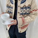 Knitted Design Buttoned Cardigan- Outfit