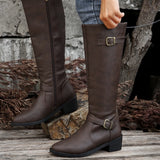 Side With Pointed Female Boots 2025 Autumn And Winter New High Barrel But Knee Out