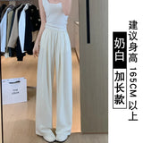 Milkfy Broad Leg Trousers Women's Summer Thin 2025 New High-Waisted Vinegar Ice Straight