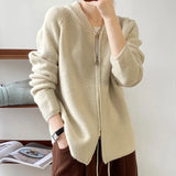 Zipper Knitted Sweater New Sweater For Women In Autumn And Winter Korean Style Lazy Style