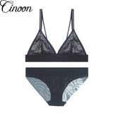 Women sexy underwear bra embroidery lingerie set thin lace bra transparent ultra-thin temptation push up bra