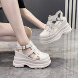 Buckle Platform Sports Sandals Women's Hollow Out Roman Sandals 2025 Summer New Web Celebrity Platform