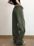 Vintage Striped Piping Baggy Sweatpants- Outfit