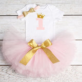 Pink My Little Girl First 1st Birthday Party Dress Tutu Cake Smash Outfits Infant Kid Dress Baby Girl Baptism Clothes 9