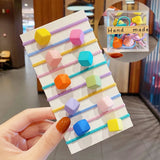 Packed Girls Cute Colorful Ball Heart Rabbit Scrunchie Kids Ponytail Holder Elastic Hair Band Fashion Hair