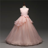 Dress Embroidery Lace Flower Bridesmaid Dress Princess Dress Party Long Gown Xmas Pageant Party First Communion
