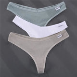 Thong V Waist Design G-String Women's Panties Cotton Panties Female Underpants Solid Pantys Intimates Lingerie