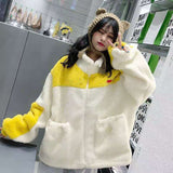 Teddy Bear Fur Oversize Hoodies Harajuku Women Winter Bomber Jacket Faux Lambs Fur Coat Fleece Plus Size