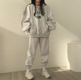 Women Letter Printed Loose Solid Sweatshirt Oversized Harajuku Hoodie New Autumn Winter Casual Fashion Pullover Warm
