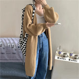 Zingj And Winter Long Sweater Cardigan Coat Women's Hot Style Loose Lazy Wind Wear Thick Sweater Top-Outfit