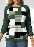 Autumn Tie-dyed Printed Round Neck Raglan Long Sleeve