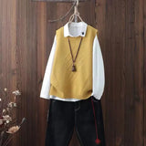 neck knitted waistcoat women's college style pullover waistcoat spring and autumn new woolen vest Korean loose