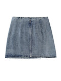 Button Decoration Side Slit Denim Mini Skirts Casual Female High Waist Loose Clothes LUJIA ALAN
