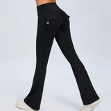 Zingj Peach Lift Hip Yoga Bell Pants Fitness Exercise Wide Leg Micro Pants High Waist Quick Dry-Outfit