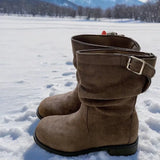Boots Cowboy Boots Women's Shoes 2025 New Autumn And Winter Single Boots Pile Boots Boots Small Short Boots Martin