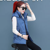 2023 New Down Cotton Vest Autumn And Winter Short Cotton-Padded Jacket Winter Horse Clip Can Take Off The Hat Vest Female Pure Color Vest-Outfit