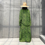 Blue Casual Long Sleeve Ankle Length Belt Long Kimono Dress Plus Size Women Clothing Plus Size Vintage Maxi Dress