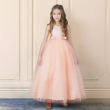 Dress Embroidery Lace Flower Bridesmaid Dress Princess Dress Party Long Gown Xmas Pageant Party First Communion